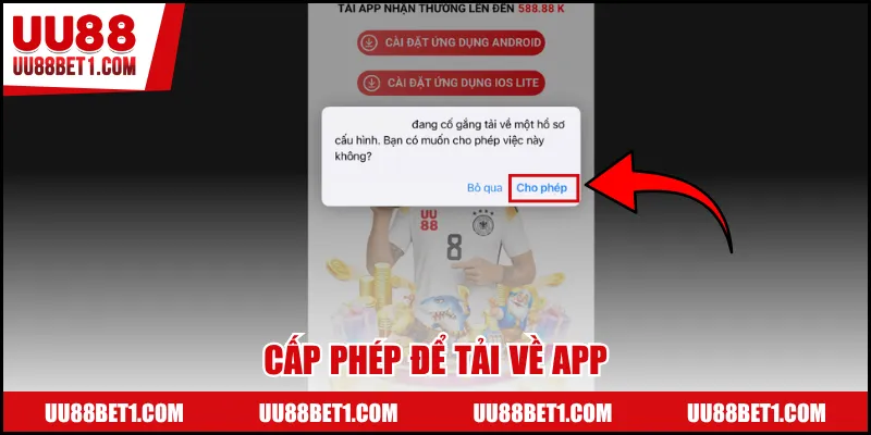 Cấp phép để tải về app