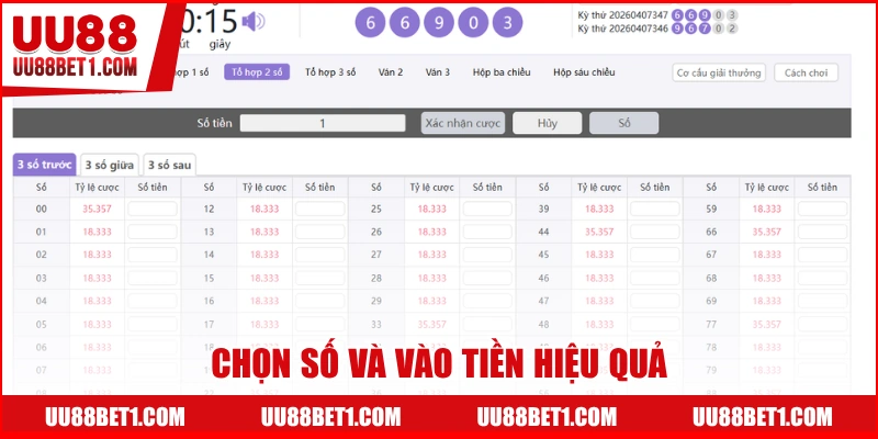 Chọn số và vào tiền hiệu quả