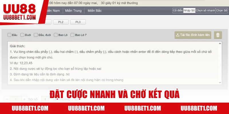 Đặt cược nhanh và chờ kết quả