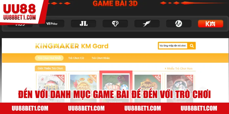 Đến với danh mục game bài để đến với trò chơi