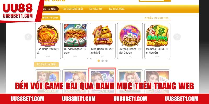Đến với game bài qua danh mục lớn trên trang web