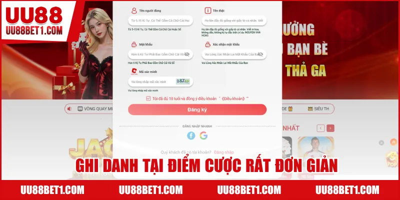 Ghi danh tại điểm cược rất đơn giản