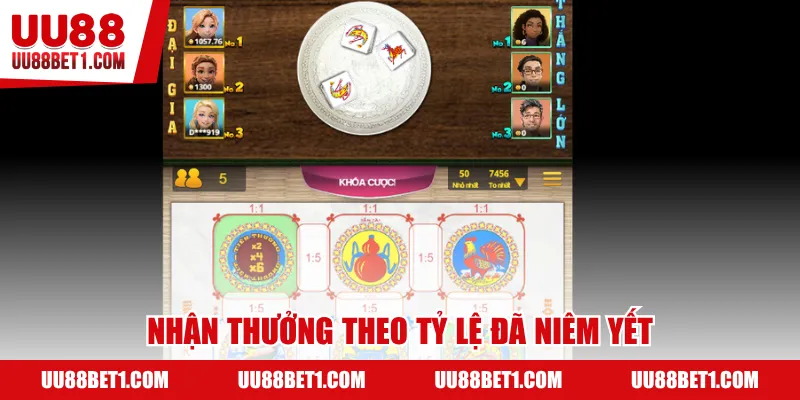 Nhận thưởng theo tỷ lệ đã niêm yết