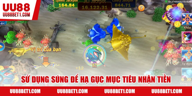 Sử dụng súng để hạ gục mục tiêu nhận tiền