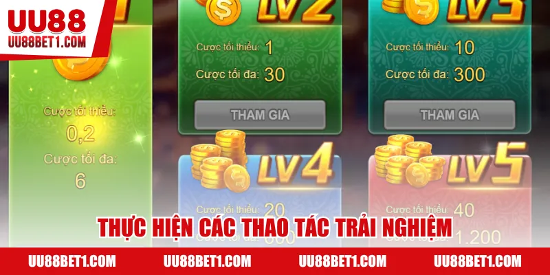 Thực hiện các thao tác trải nghiệm