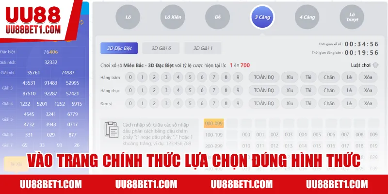 Vào trang chính thức lựa chọn đúng hình thức
